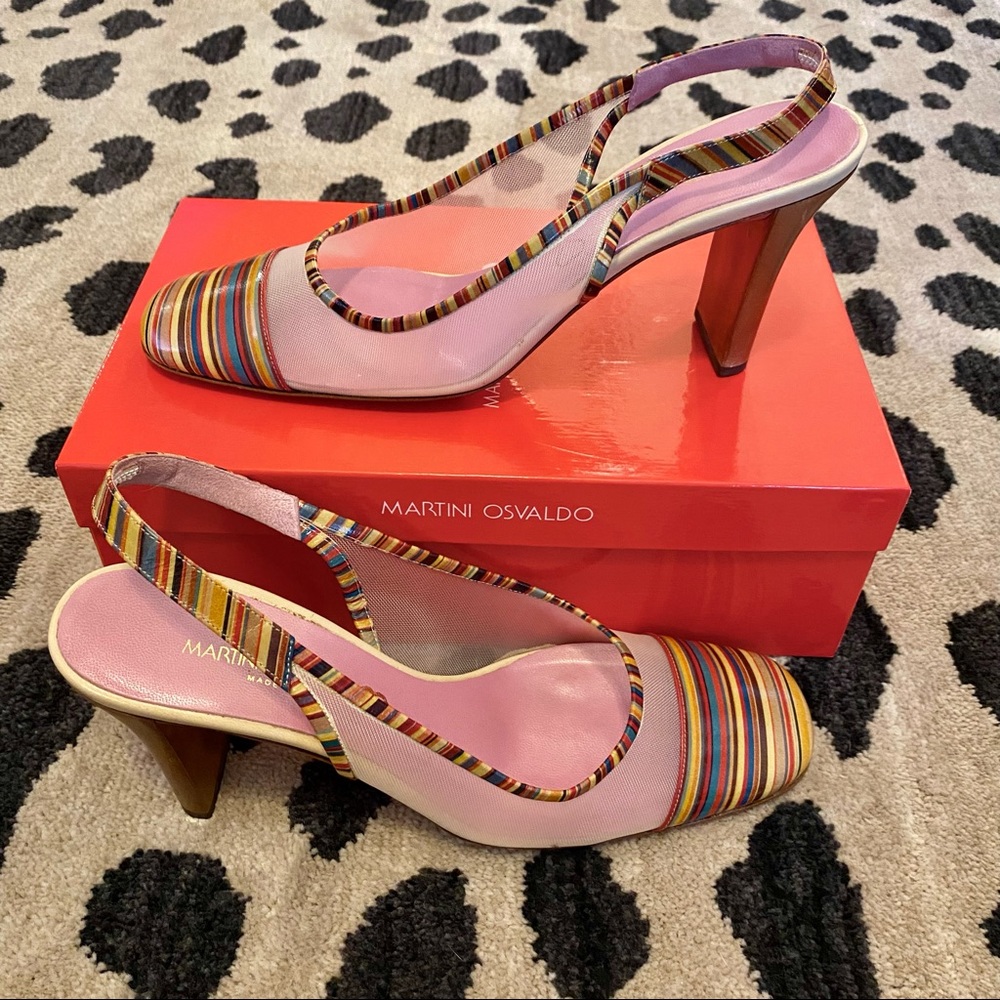 Colorful Size 39 Martini Osvaldo Italian Shoes 🌈